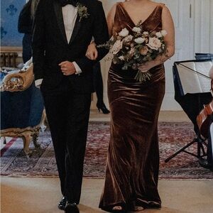 Dawson velvet Revelry bridesmaids dress